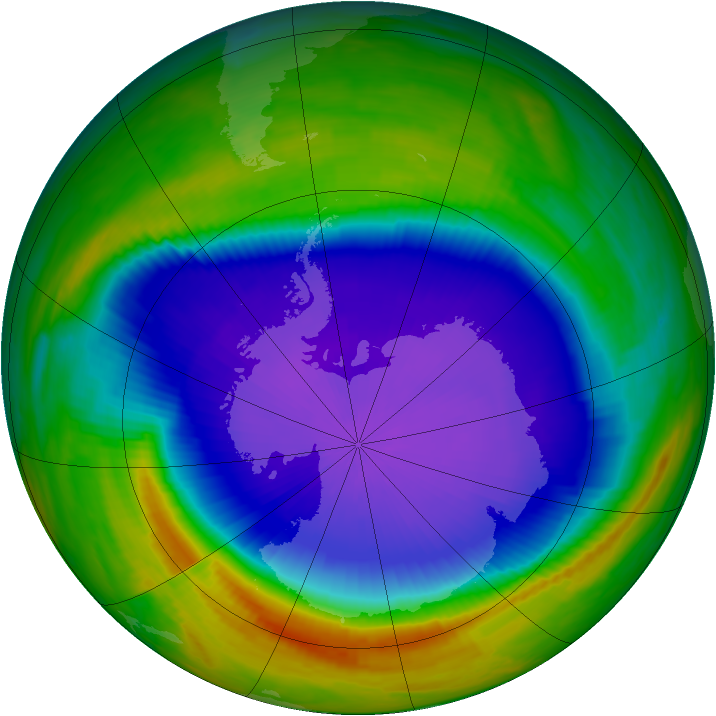 Antarctic ozone map for 08 October 1998